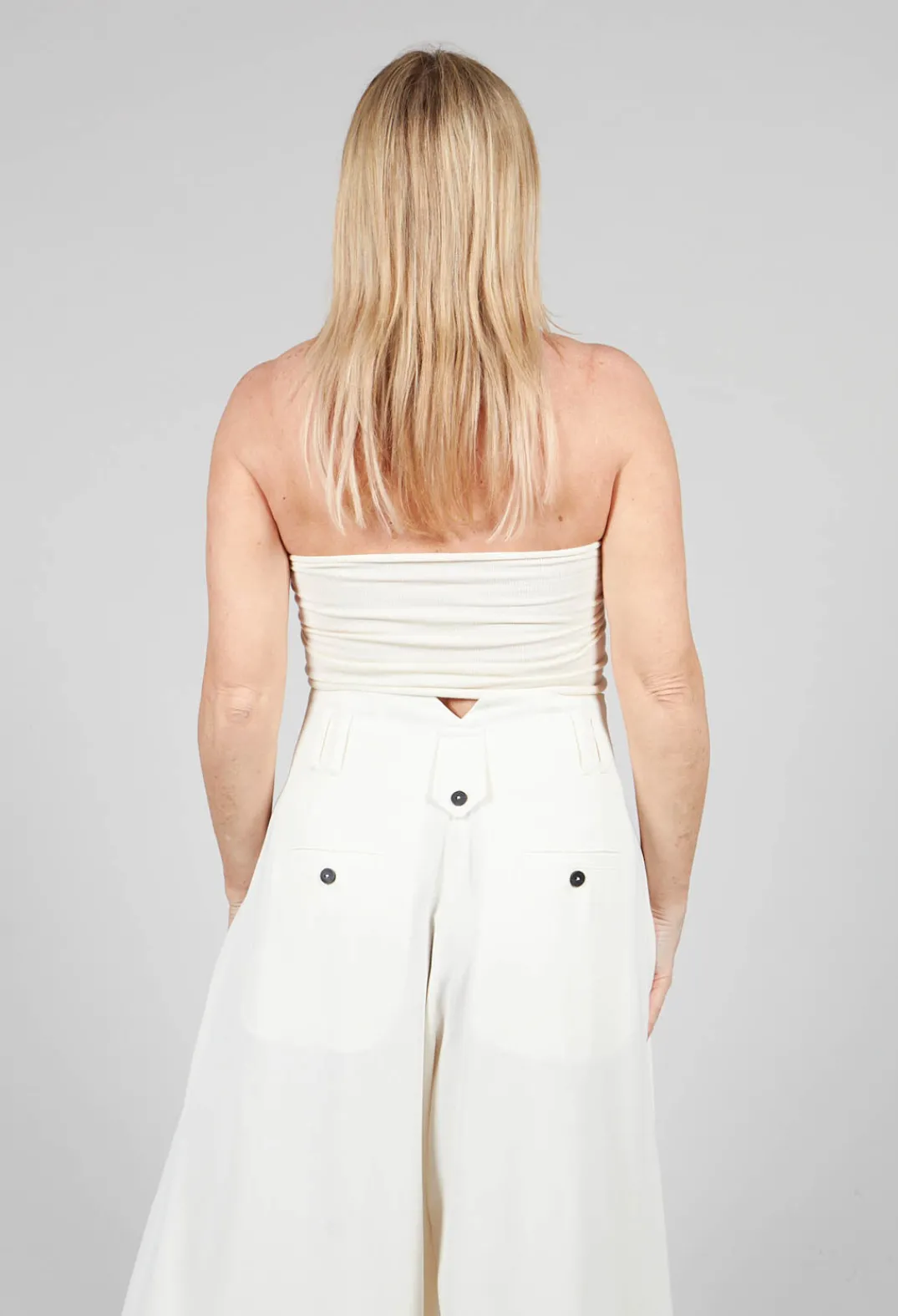 Isabel Benenato Tops^Viscose Bandeau in White