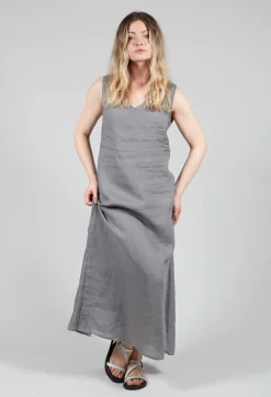 Sarah Pacini Shirts & Blouses^V-Neck Linen Dress in Grey
