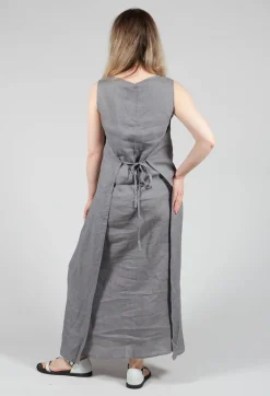 Sarah Pacini Shirts & Blouses^V-Neck Linen Dress in Grey