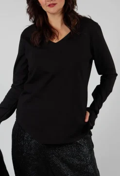 Pal Offner Jumpers^V-Neck Slim Pull Over in Black