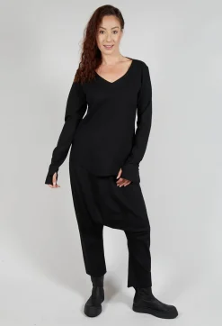 Pal Offner Jumpers^V-Neck Slim Pull Over in Black