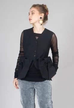 Mei Meij Jackets^Waistcoat with Bows in Nero