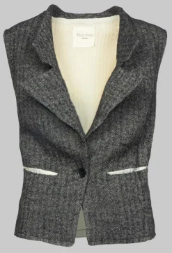 Marc Point Jackets^Waistcoat with Contrasting Back in Grey and Cream
