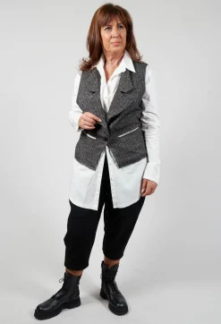 Marc Point Jackets^Waistcoat with Contrasting Back in Grey and Cream