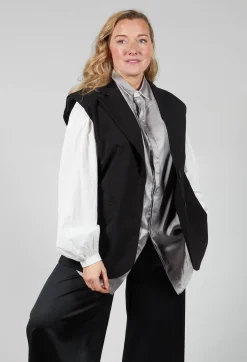 Nostra Santissima Jackets^Waistcoat with Shoulder Pads in Black