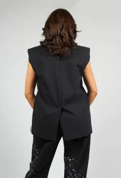 Nostra Santissima Jackets^Waistcoat with Shoulder Pads in Black