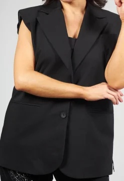 Nostra Santissima Jackets^Waistcoat with Shoulder Pads in Black
