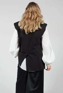 Nostra Santissima Jackets^Waistcoat with Shoulder Pads in Black
