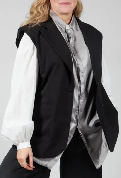 Nostra Santissima Jackets^Waistcoat with Shoulder Pads in Black
