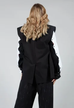 Nostra Santissima Jackets^Waistcoat with Shoulder Pads in Black