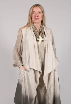Sanctamuerte Coats^Waterfall Long Coat in Over Cotone Sand