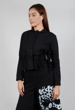 Bread and Butter Jackets^Waved Hem Peplum Jacket in Black