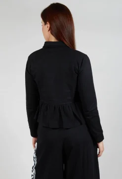 Bread and Butter Jackets^Waved Hem Peplum Jacket in Black