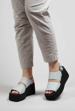 Lofina Sandals^Wedge Sandals with Wide Straps in Gasoline Nuvola
