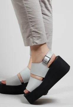 Lofina Sandals^Wedge Sandals with Wide Straps in Gasoline Nuvola