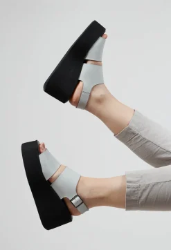 Lofina Sandals^Wedge Sandals with Wide Straps in Gasoline Nuvola