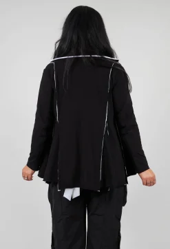 Bread and Butter Jackets^White Raw Edging Jacket in Black