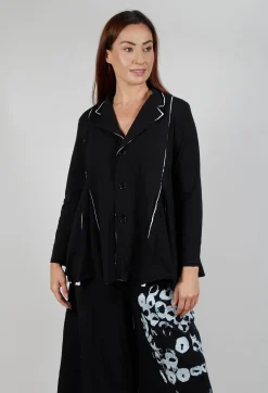 Bread and Butter Jackets^White Raw Edging Jacket in Black