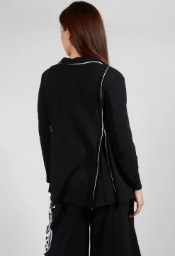 Bread and Butter Jackets^White Raw Edging Jacket in Black