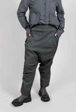 Rundholz Dip Trousers^Wide Fabric Waistband Trousers in Coal Cloud