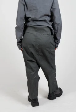 Rundholz Dip Trousers^Wide Fabric Waistband Trousers in Coal Cloud
