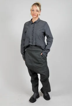 Rundholz Dip Trousers^Wide Fabric Waistband Trousers in Coal Cloud
