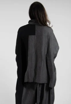 Moyuru Shirts & Blouses^Wide Fit Shirt in Dark Grey