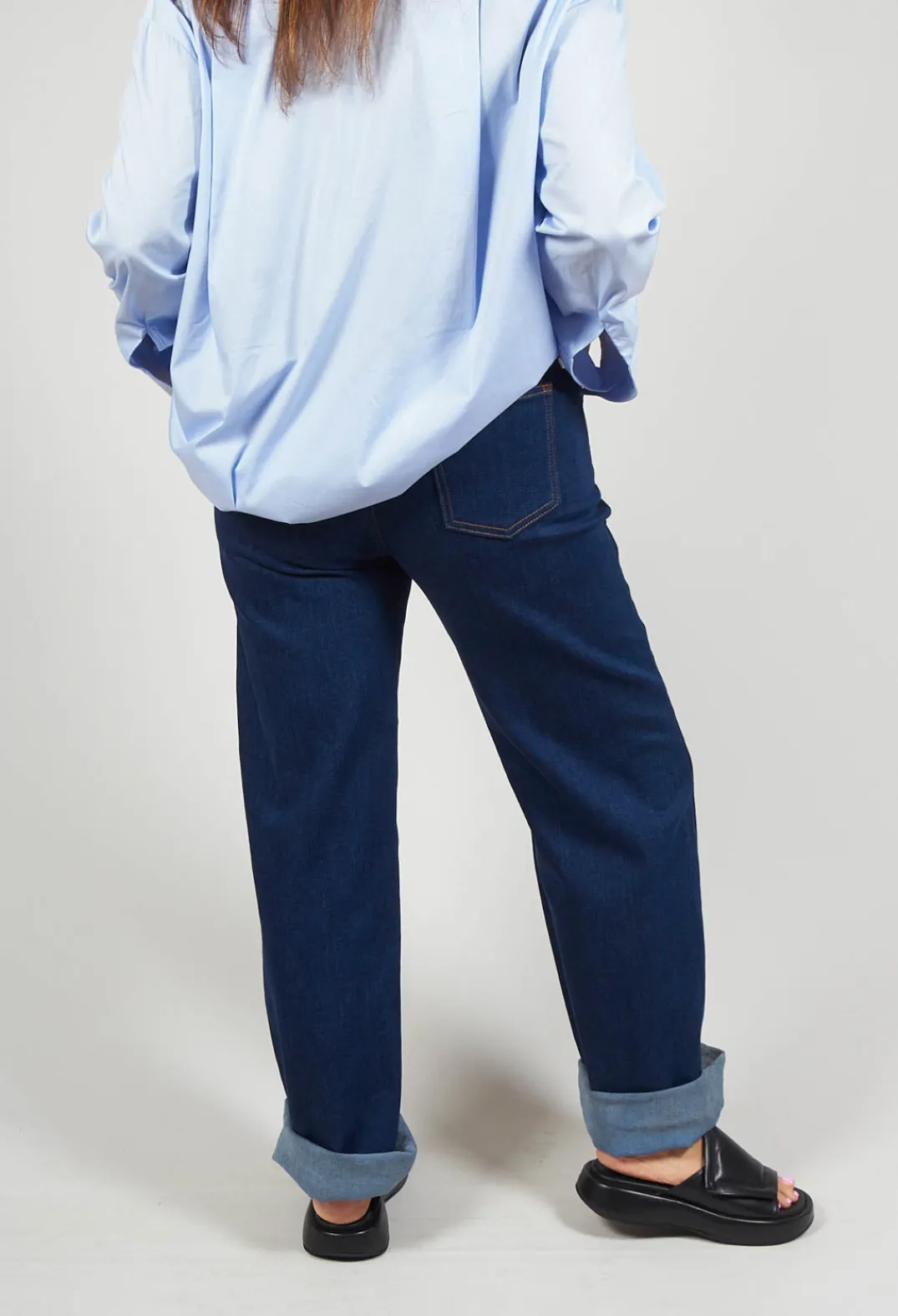 Malloni Jeans|Co-ords & Suits^Wide Leg Denim Jeans in Aragonite Indigo