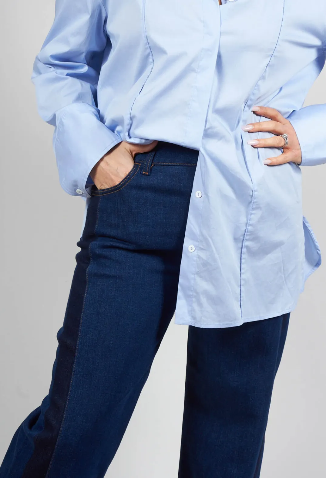 Malloni Jeans|Co-ords & Suits^Wide Leg Denim Jeans in Aragonite Indigo