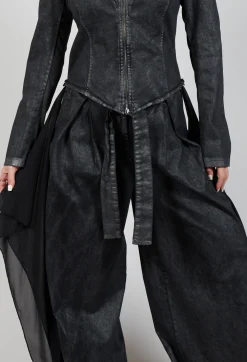 La Haine Trousers^Wide Leg Jeans in Black