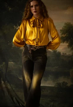 Masnada Trousers^Wide Leg Jeans in Denim Tumeric