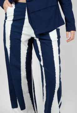 Rundholz Black Label Trousers^Wide Leg Pull On Trousers in Navy Print