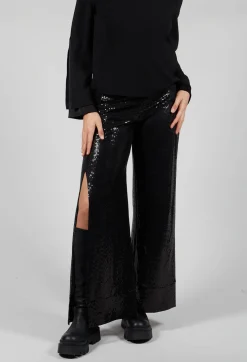 Xenia Design Co-ords & Suits^Wide Leg Sequin Pants Aubi in Black