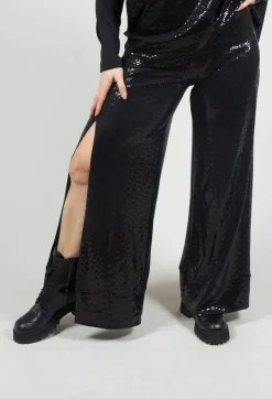 Xenia Design Co-ords & Suits^Wide Leg Sequin Pants Aubi in Black