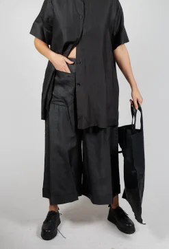 SOH Trousers^Wide Leg Silk Trousers in Black
