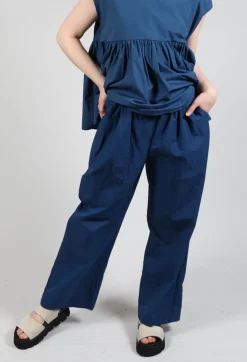 Apuntob Trousers^Wide Leg Straight Trousers in Marine Blue