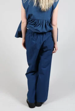 Apuntob Trousers^Wide Leg Straight Trousers in Marine Blue