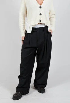 Mei Meij Trousers^Wide Leg Tailored Trousers in Nero and Off White