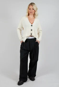 Mei Meij Trousers^Wide Leg Tailored Trousers in Nero and Off White