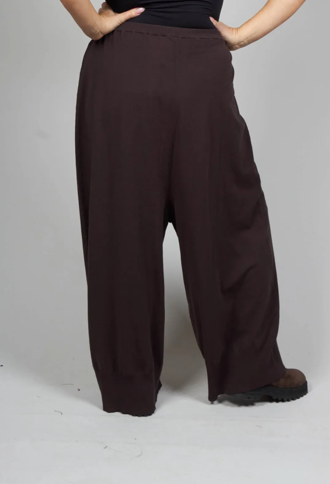 Rundholz Mainline Co-ords & Suits^Wide Leg Trousers in Dark Brown