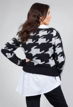 Sarah Pacini Jumpers^Wide Neck Jumper in Black and White