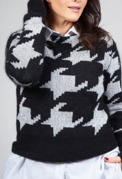 Sarah Pacini Jumpers^Wide Neck Jumper in Black and White