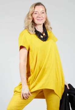 Rundholz Dip T-shirts^Wide Neck Loose Fit T Shirt in Lemon