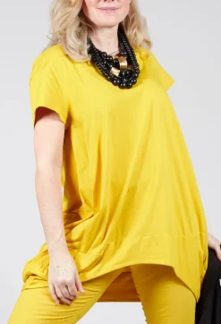 Rundholz Dip T-shirts^Wide Neck Loose Fit T Shirt in Lemon