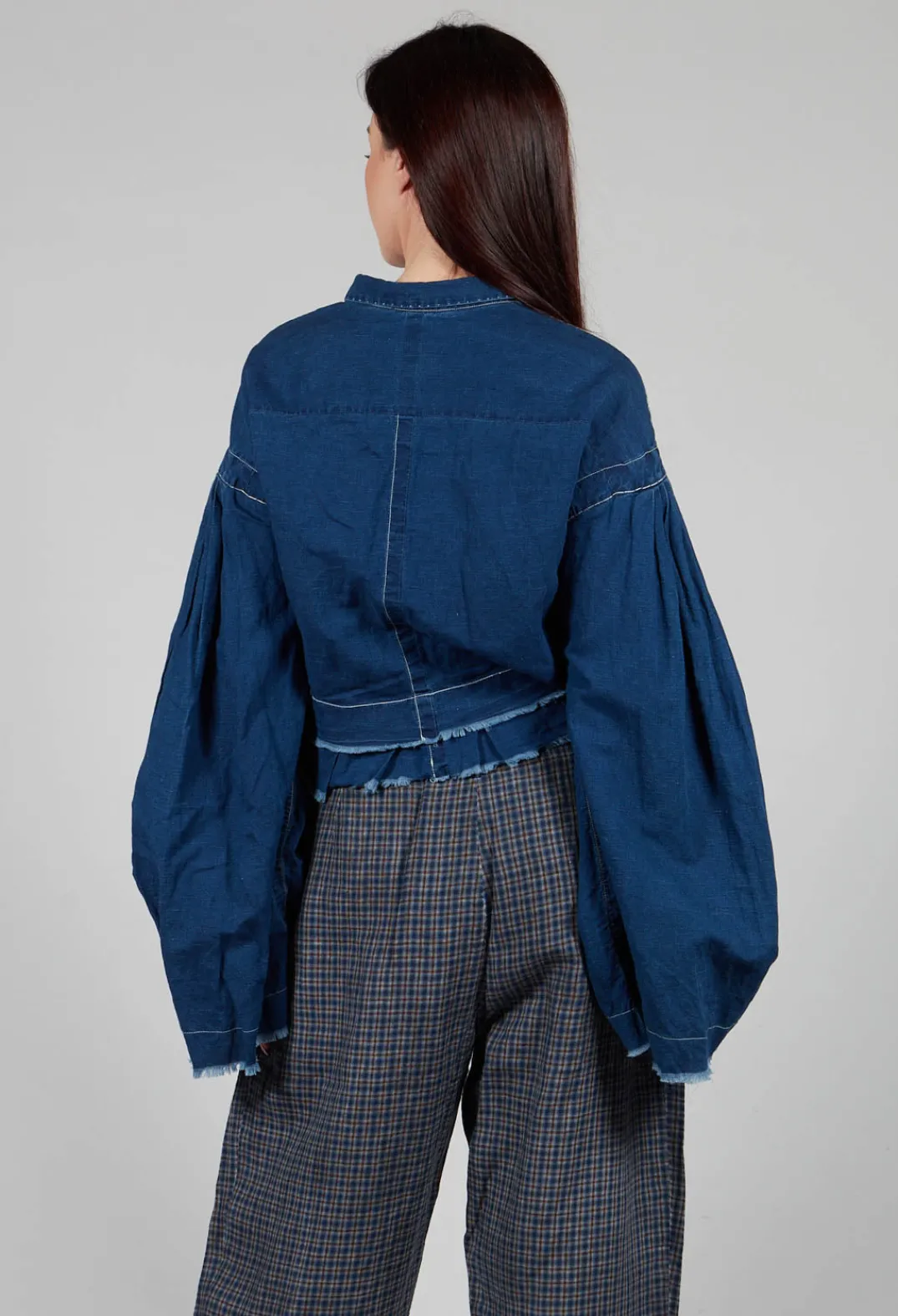 Umit Unal Shirts & Blouses^Wide Sleeve Shirt with Distressed Detail in Dark Navy