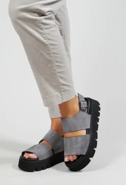Lofina Sandals^Wide Strap Sandals in London Light Grey