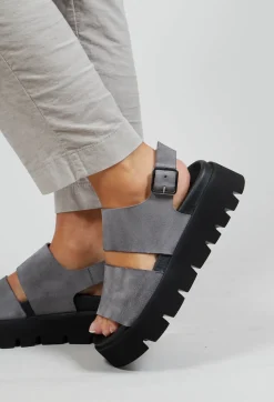 Lofina Sandals^Wide Strap Sandals in London Light Grey