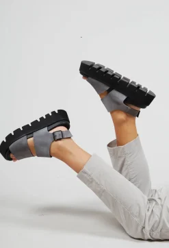 Lofina Sandals^Wide Strap Sandals in London Light Grey