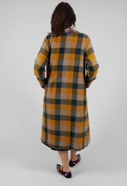 Eka Coats^Wool Brock Coat in Mustard Multicolour