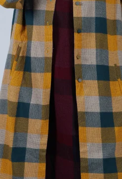 Eka Coats^Wool Brock Coat in Mustard Multicolour